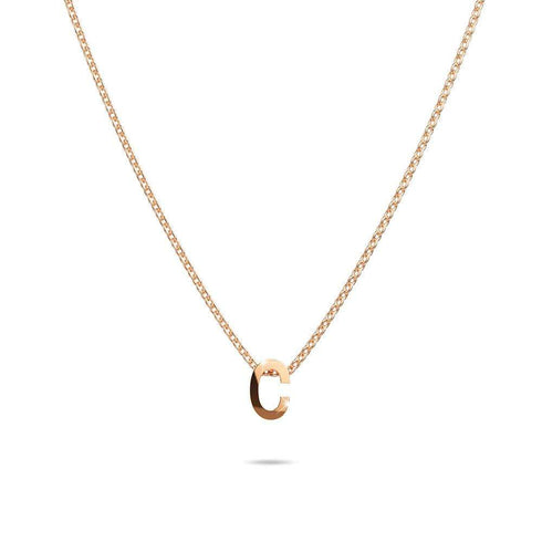 Initials Brick Alphabet Letter Necklace Rose Gold Layered Steel Jewellery